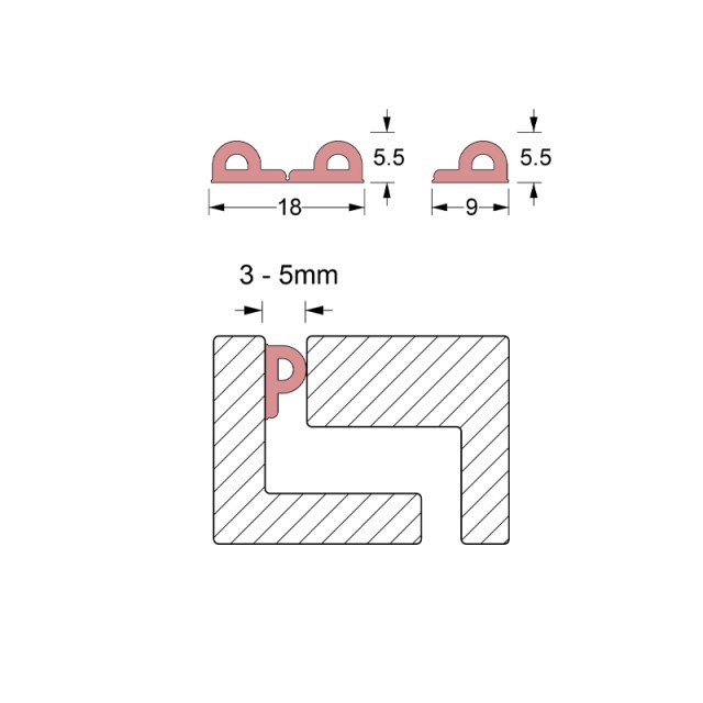 BROWN ADHESIVE RUBBER FOR DRAUGHT EXCLUDER